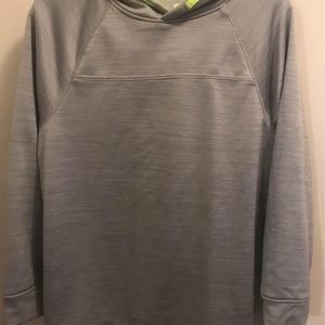 Boys Gray Hoodie Neon Green Inside Hood Xersion Size M 10/12 Great Condition
